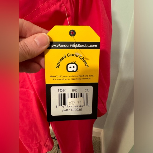 WonderWink Origins Women's Drawstring Flare Leg Scrub Pants-5026 5x 5XL Hot Pink - Picture 4 of 10